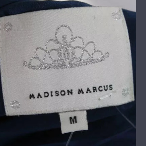 MADISON MARCUS BLUE SILK CHAIN LINKS DRESS SIZE M - Picture 4 of 5